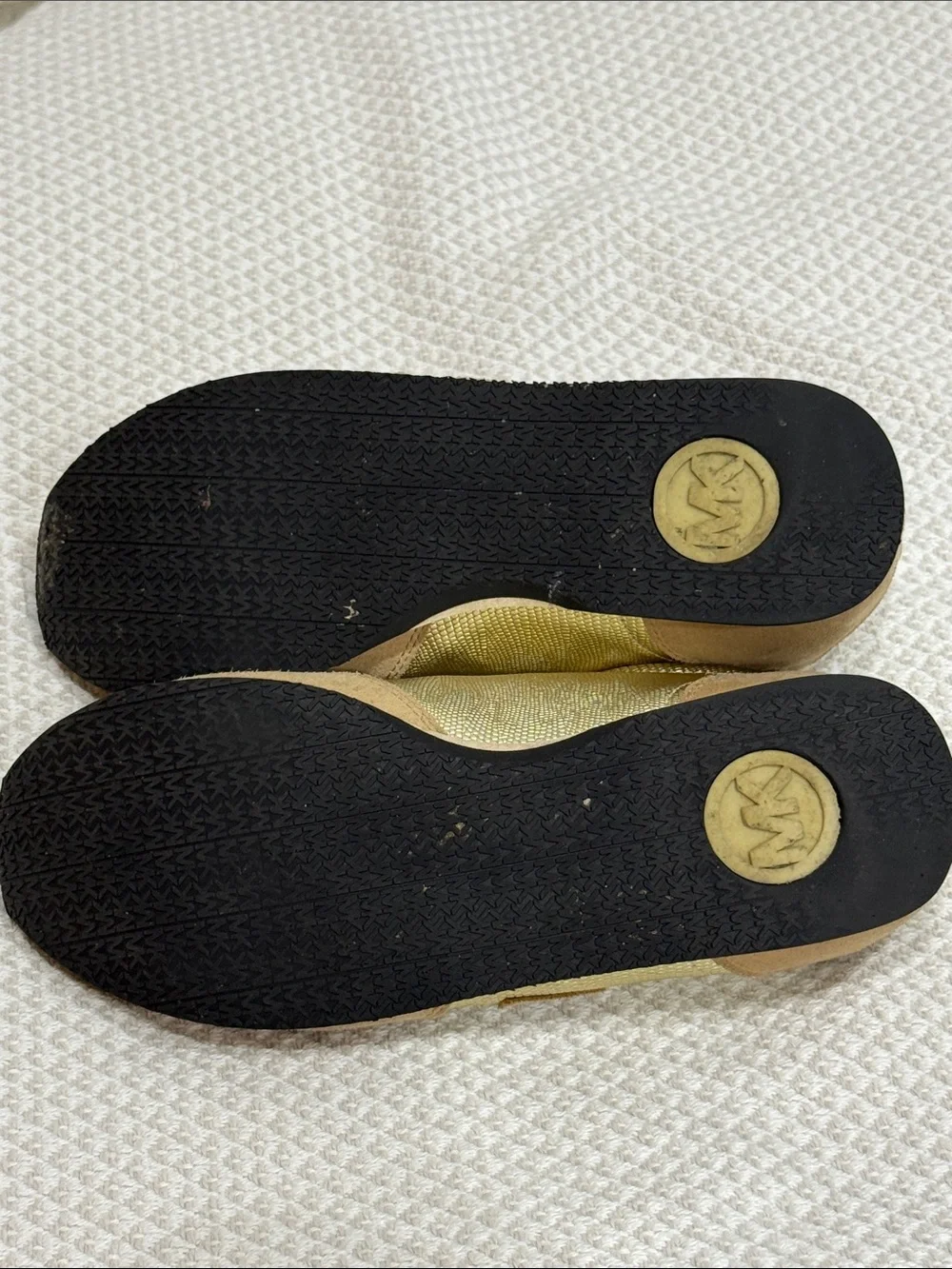 Michael Kors Gold and Tan Suede-Trim Sneakers